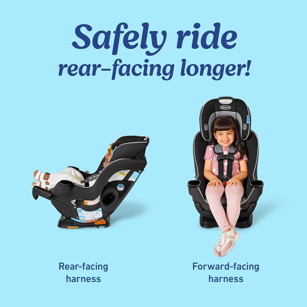 Graco Extend2Fit Convertible Car Seat, Rear and Forward Facing Car Seat with Adjustable Extension Panel for Extra Legroom, Great Gift for Baby Shower or Baby Registry