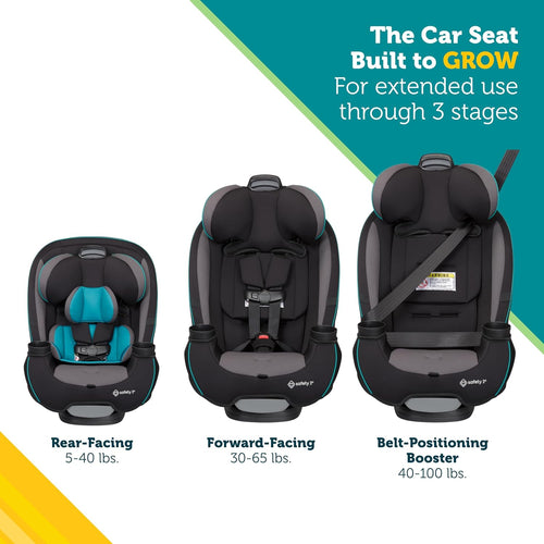 Safety 1st Grow and Go All-in-One Convertible Car Seat, Rear Facing, 5-40 lbs, Forward Facing (30–65 lbs), High Back Booster Seat 40-100 pounds